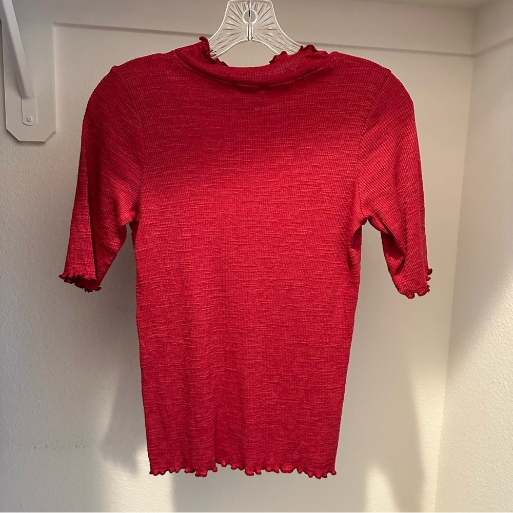 TLA red ribbed turtleneck